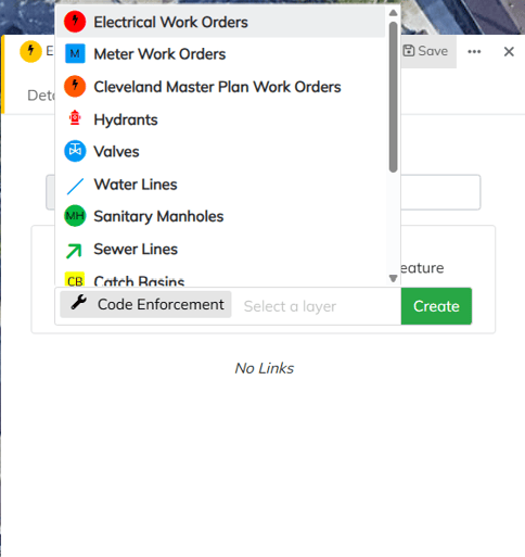 linking features layers